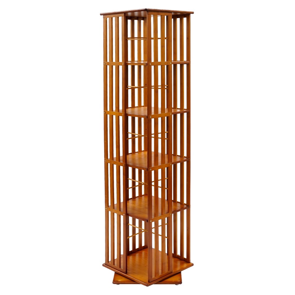 5-Tier Rotating Bookshelf, Book Storage Shelf, Floor Standing Rotating Bookcase
