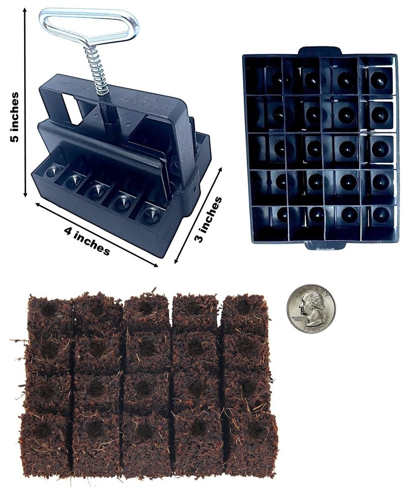 Ladbrooke Authentic Soil Block Maker Micro 20 Hand Held, 3/4-inch soil blocks