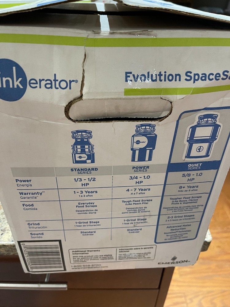 InSinkErator Evolution 5/8hp Garbage Disposal - Quiet Series - Lift & Latch