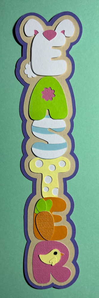 Easter Spring Paper Piecing Vertical Die Cut Scrapbook Title Bunny Chick Carrot