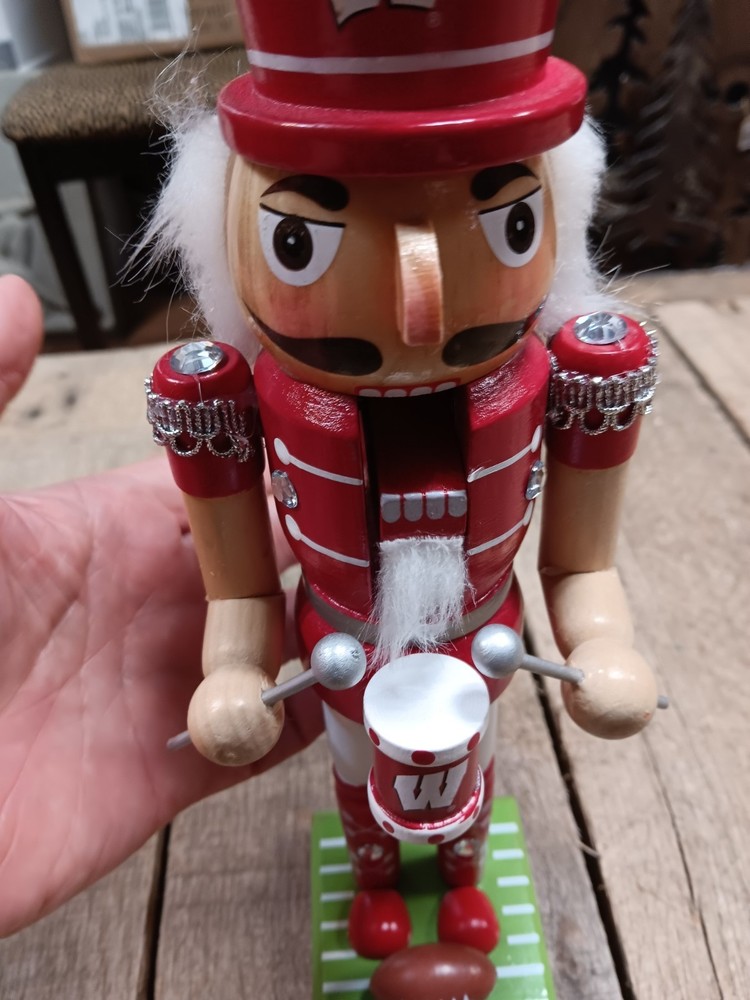 Wisconsin Badgers Marching Band Drummer Nutcracker Figurine