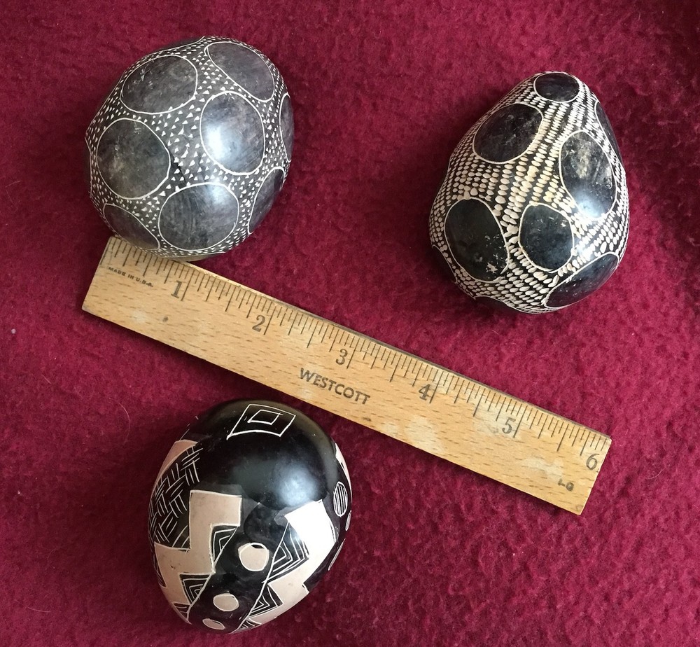Three Hand Painted Rocks -- Aboriginal Patterns