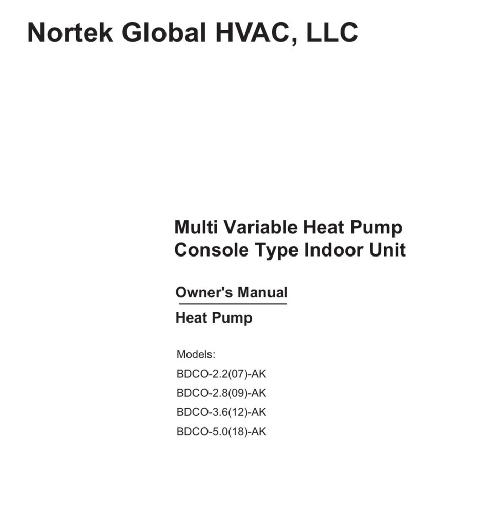 Mini Split Remote Control for Nortek Reznor OEM Replacement Ductless Air