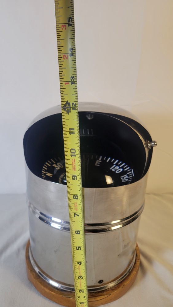 Vintage Danforth Constellation Stainless Steel Marine Compass 8" Base