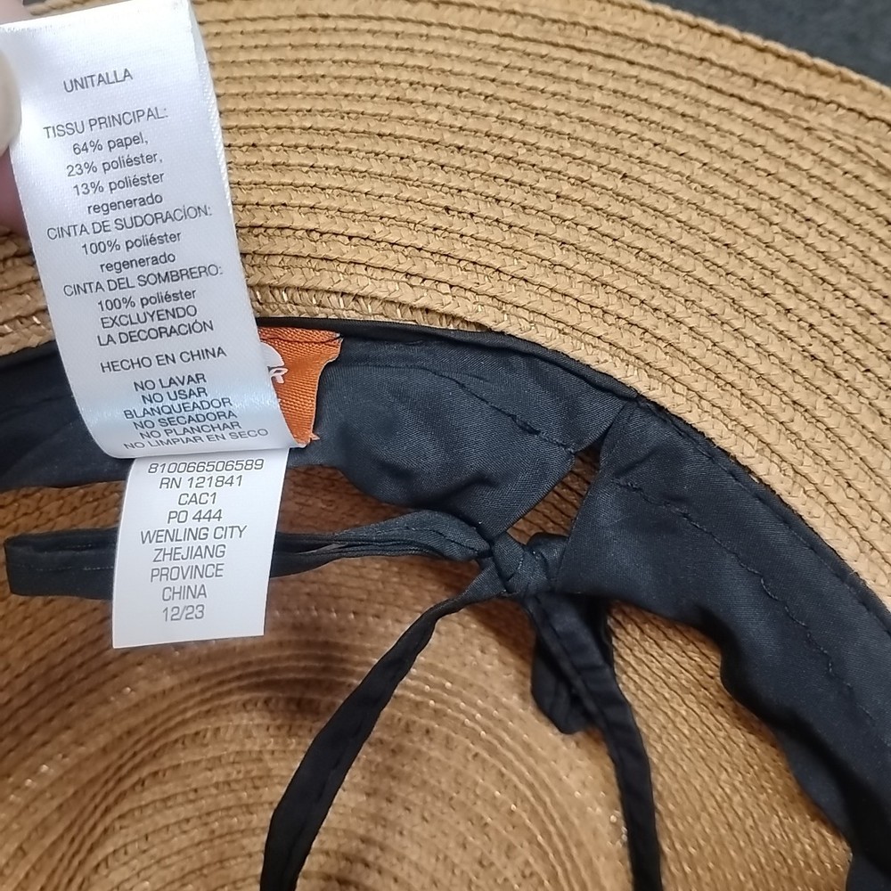Solar Escape One Size Tan Soft Straw Wide Brimmed Sun Hat