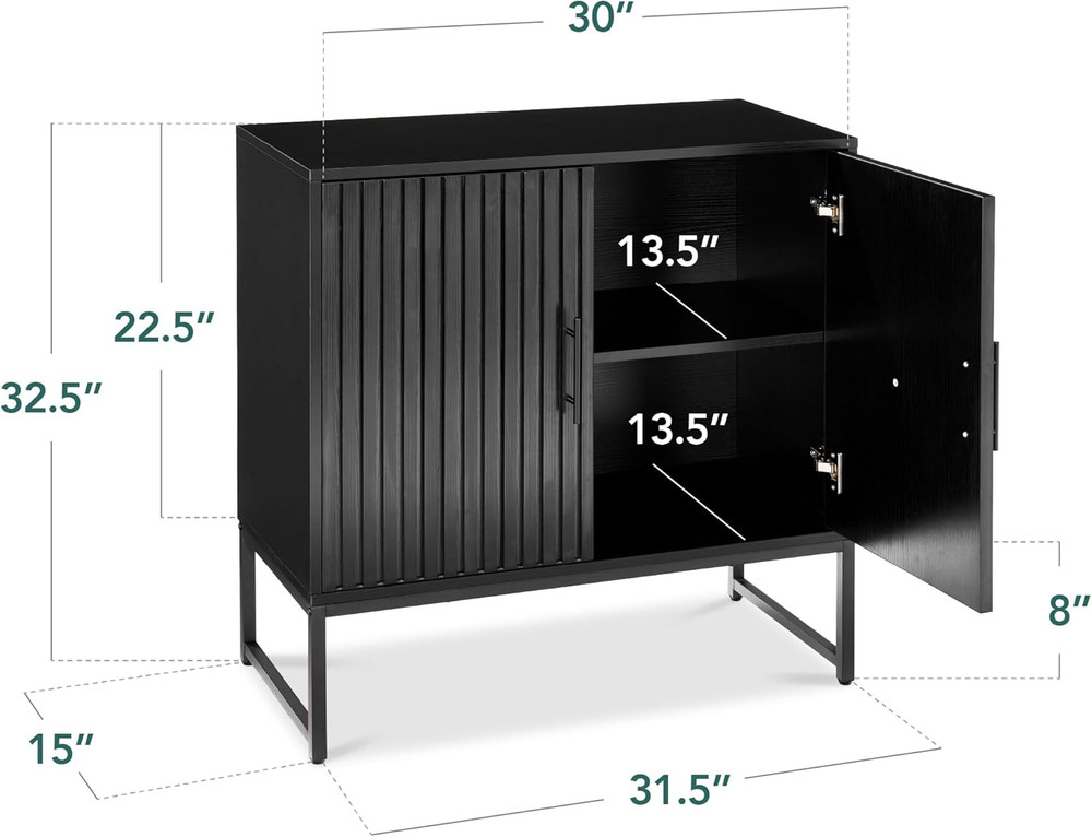 Slatted Sideboard Buffet Cabinet, Entryway Table, Accent Storage Cabinet, Consol