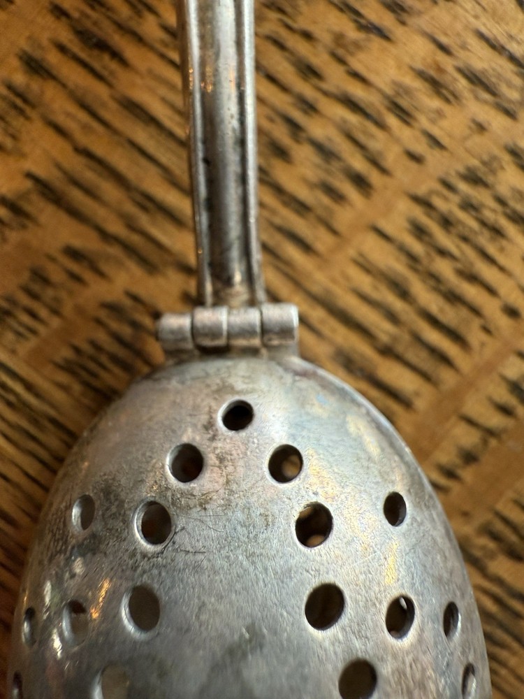 Vintage Silver Plated E&JB Tea Infuser /Spoon /Strainer Hinged Double Spoon
