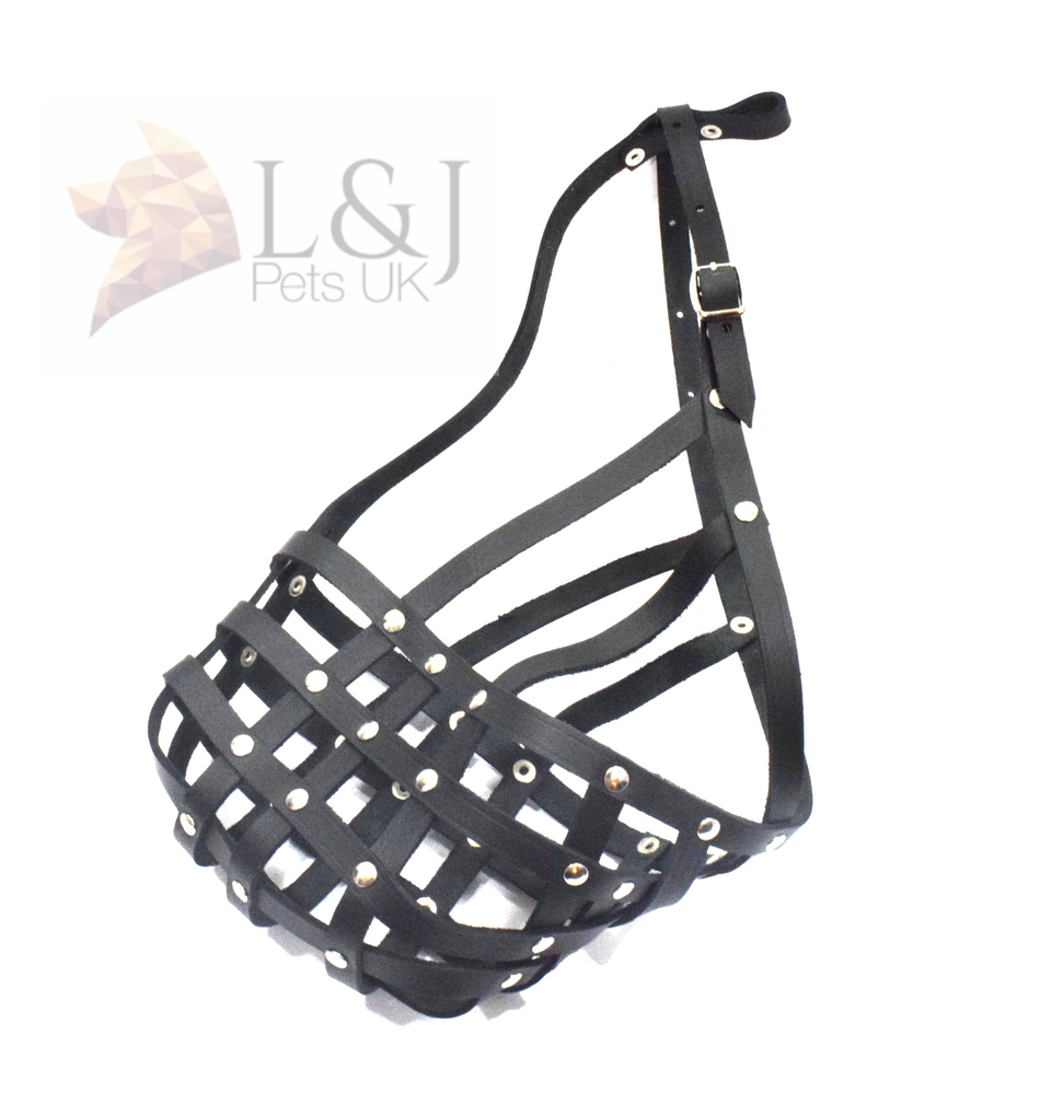 Light Leather Dog Muzzle | Shar Pei & Other Short Snouts | Strong and Durable