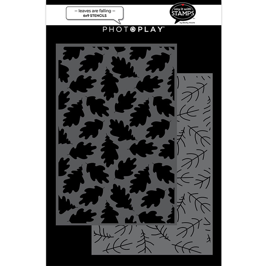 Crafts 6X9 Stencil Set Fall Leaves are Falling 2 Variations Repeats