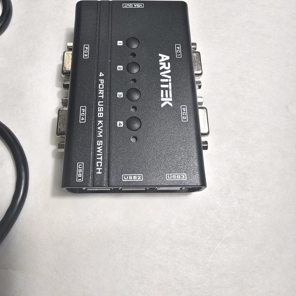 Port VGA KVM Switch with 2 Cables, USB VGA Switch for 4 Computers Share 1...