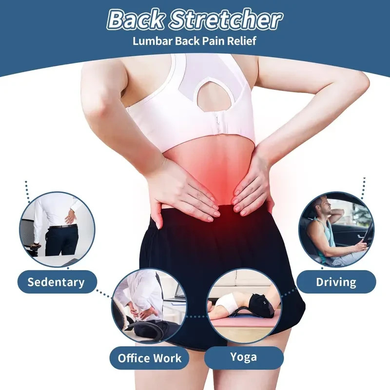 Upgraded 4 Level Back Stretcher for Lower Back Pain Relief, Back Cracking Device