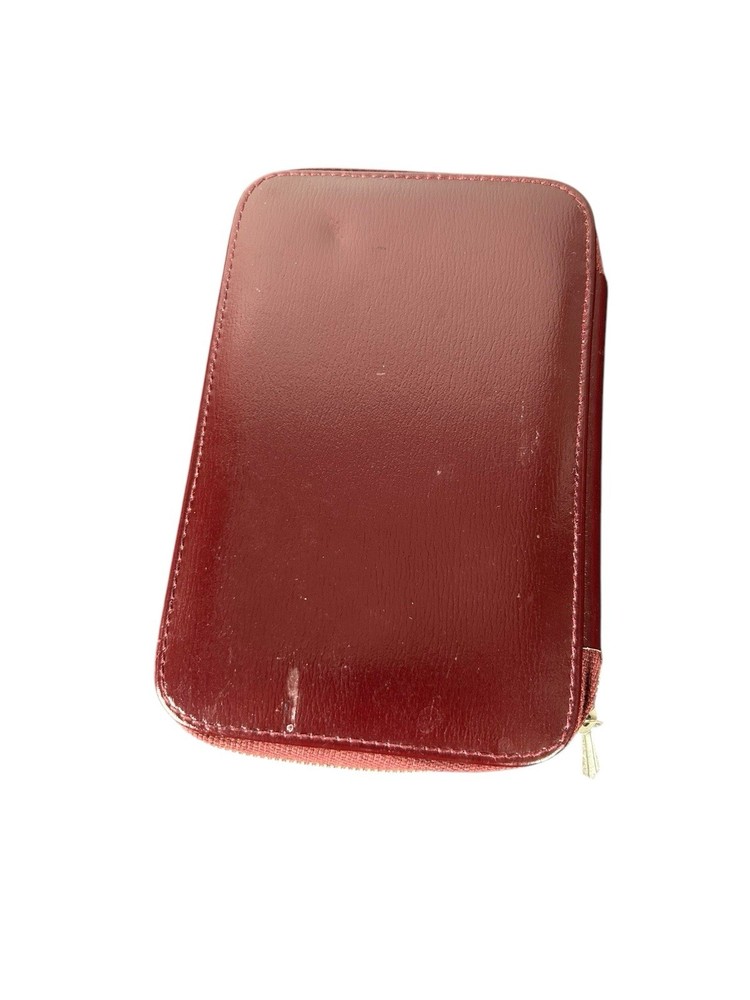 Hoffritz Germany Empty Zipped Case 6 3/4”Red Brown Storage Protection Lined
