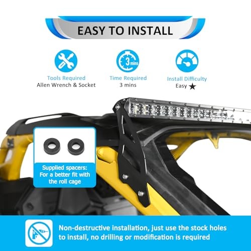 Upper Roof Windshield LED Light Bar Mounting Bracket Compatible with Can Am