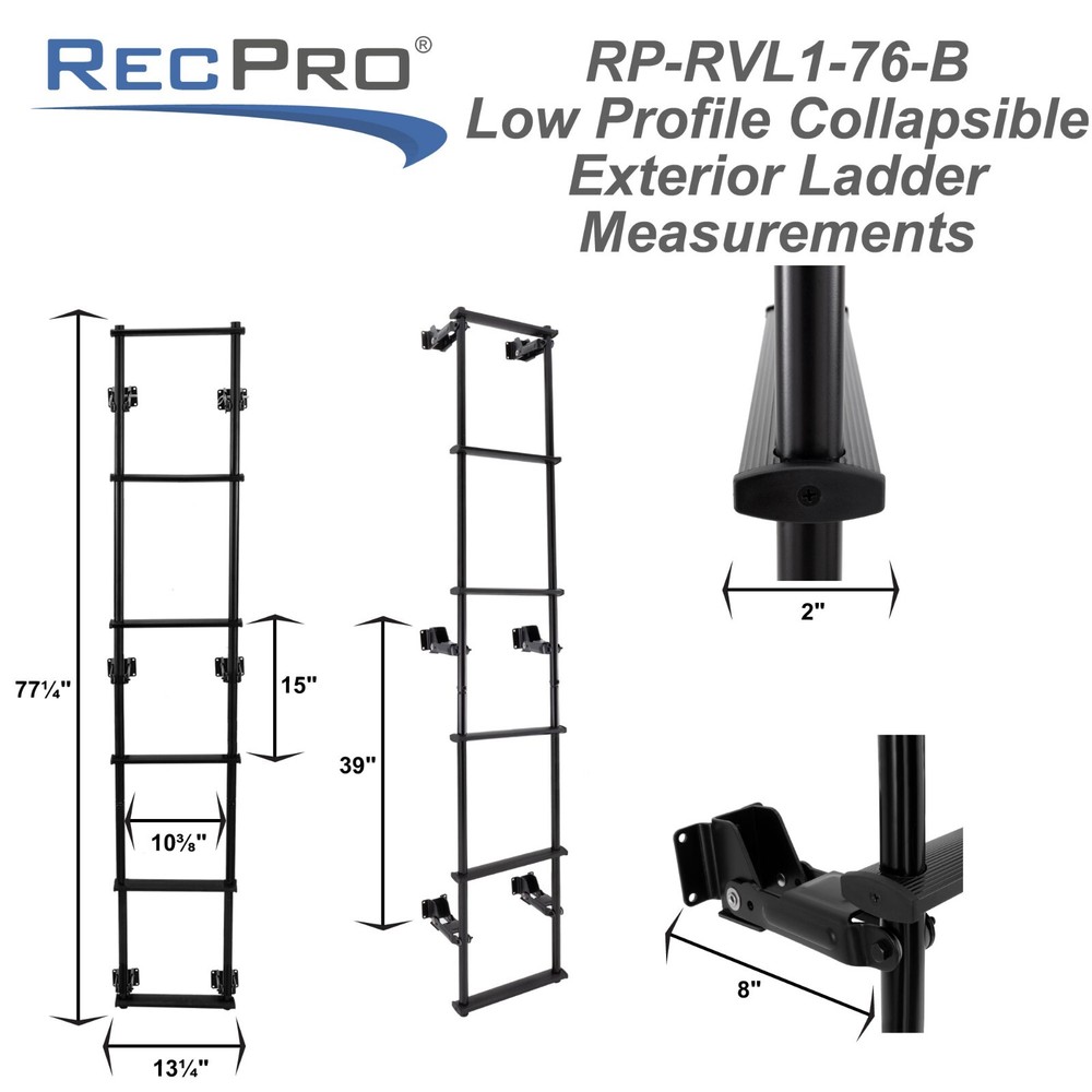 RV Toy Hauler Low Profile Ladder Universal 76" Collapsible