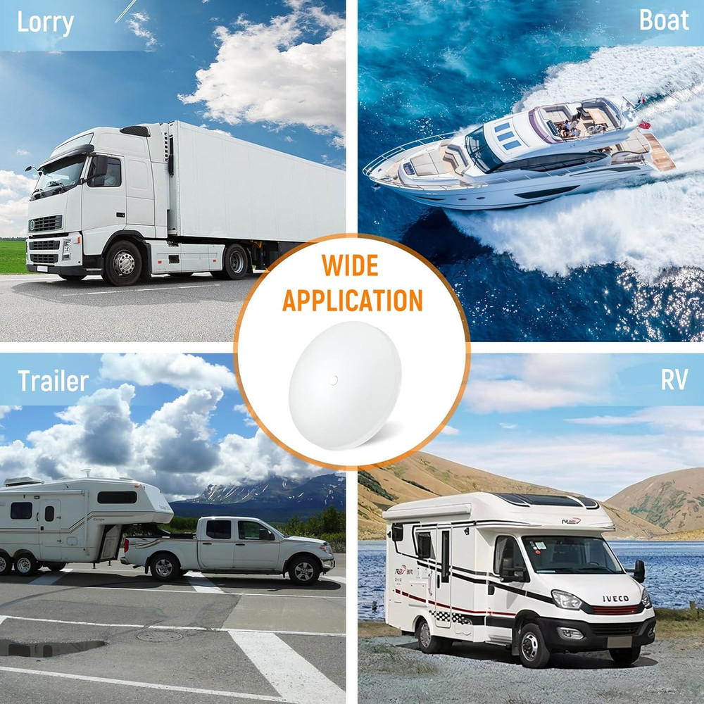 2 Pack RV Interior Ceiling Dome Light 4.5 Inch, Press Dimmer Switch & Blue Night