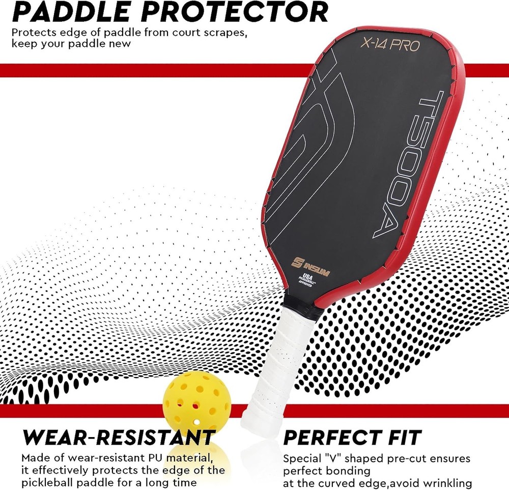 Stylish Red Protective Tapes for Pickleball Paddles - Multiple Sizes Available