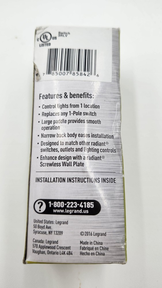 Light Almond Paddle Switch 15amp 1 Pole