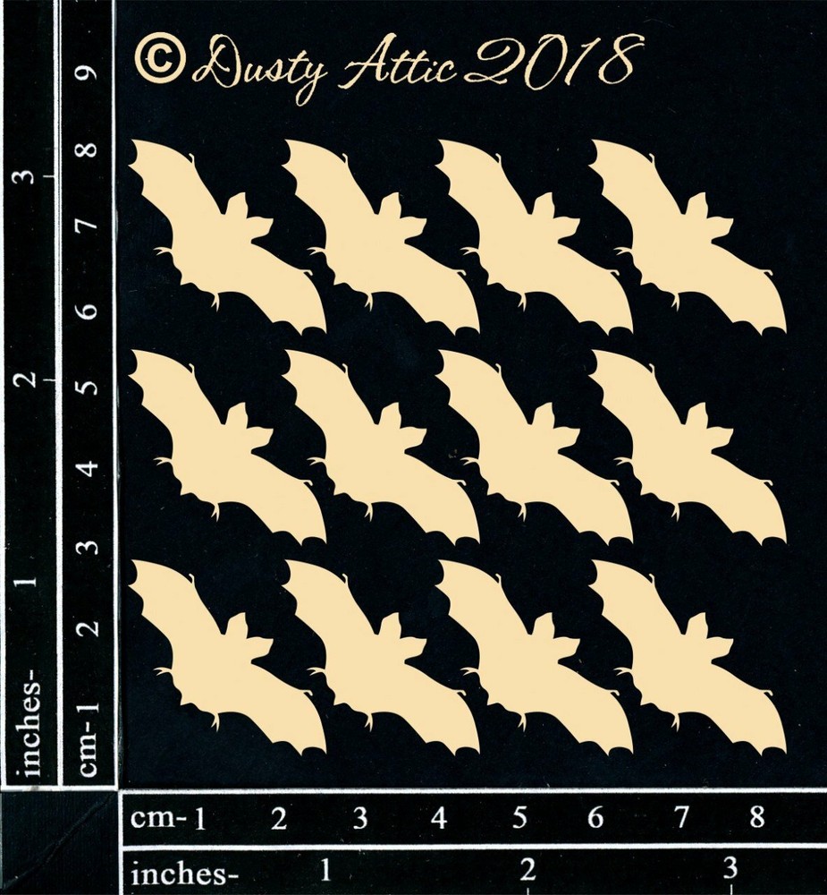 Dusty Attic Chipboard - Mini Bats, DA2223 ~ 4x4