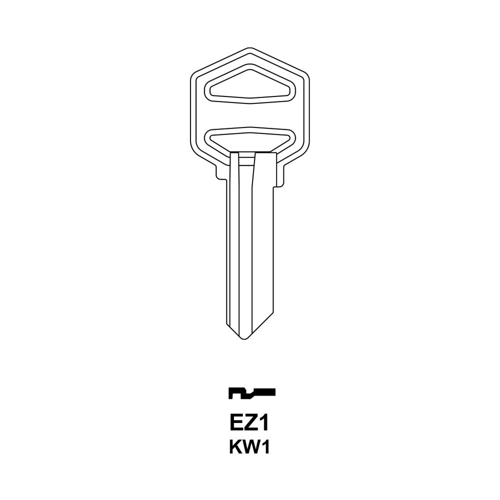 EZ1 Key Blank 5-Pin Nickel
