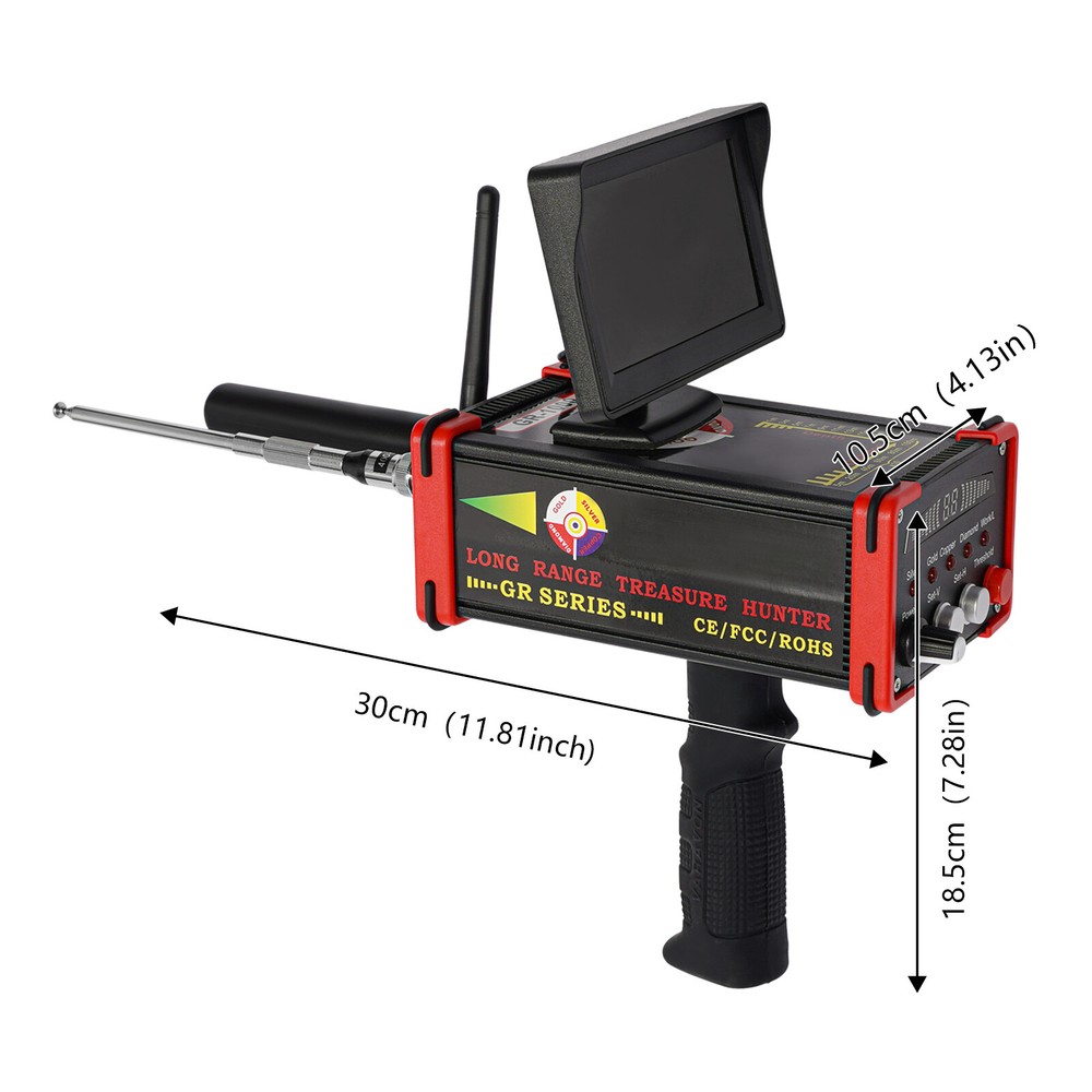 Long Range Metal Detector Chargeable LED Screen Gold Detector Silver 1000M 25M