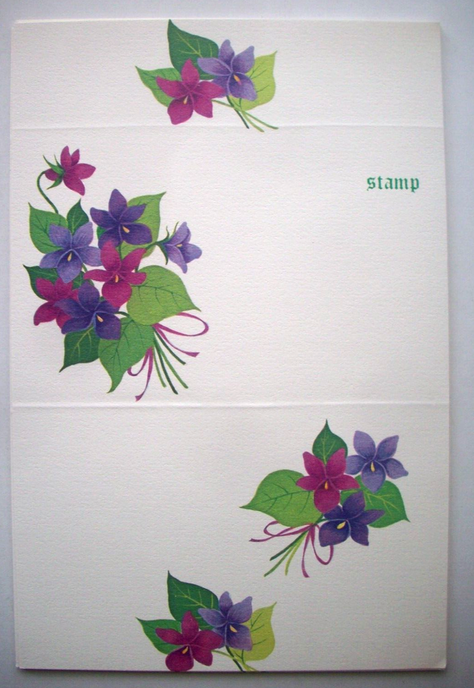 Brightnotes Violets and backyard birds vintage fold up notes stationary