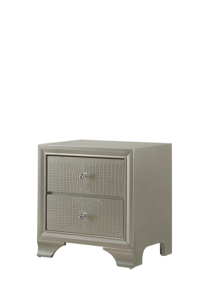 Modern 3pc Full Size Upholstered LED Backlit HB Panel Bed Chest Nightstand Set