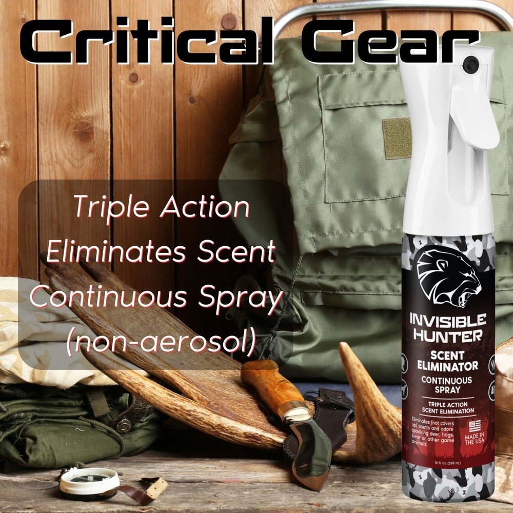 Invisible Hunter Scent Elimination Continuous Spray; Triple Action Scent Control