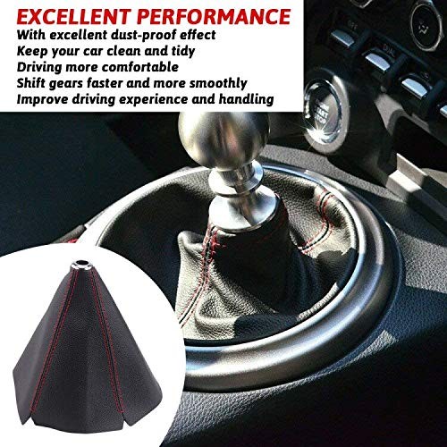 PU Leather Shift Boot Waterproof Shift Knob Dust Cove Universal for Red