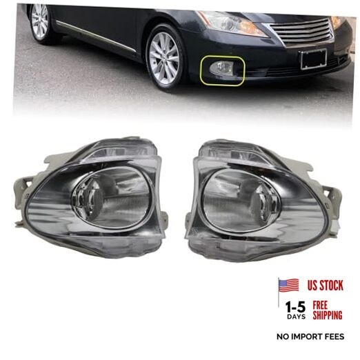 Fog Lights Assembly Compatible with ES350 2010 2011 2012 Pair Left & Right