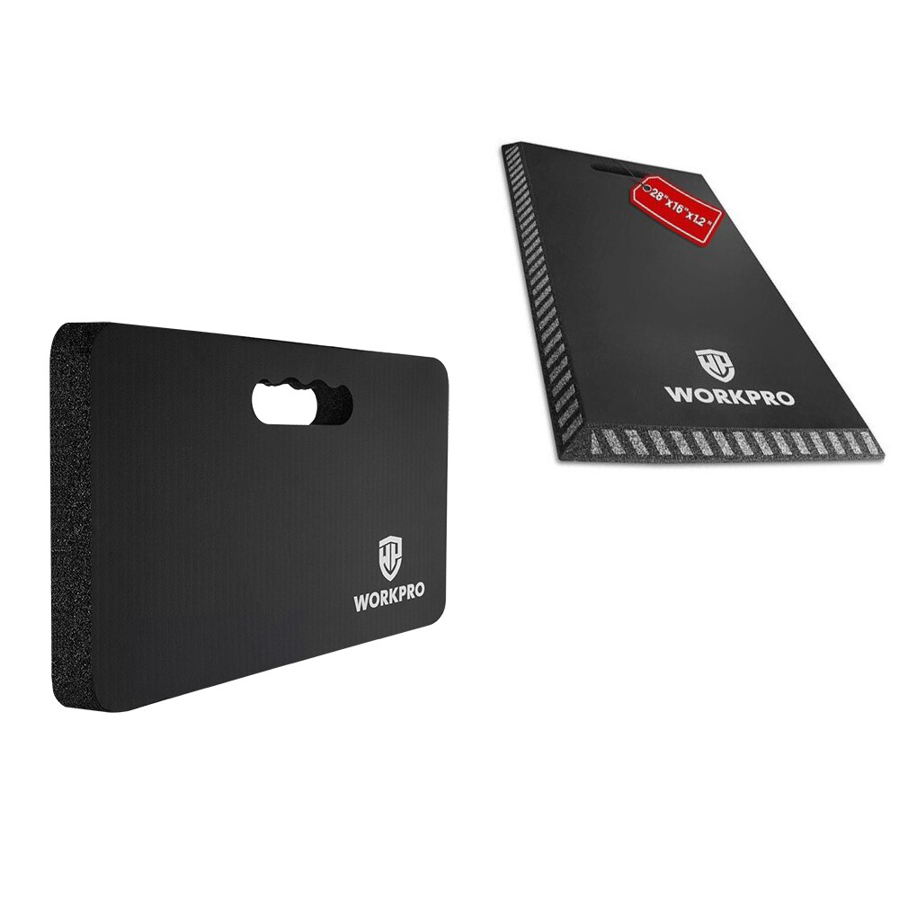 WORKPRO Large Foam Kneeler Mat Extra Thick Kneeling Pad Waterproof Black Kneepad