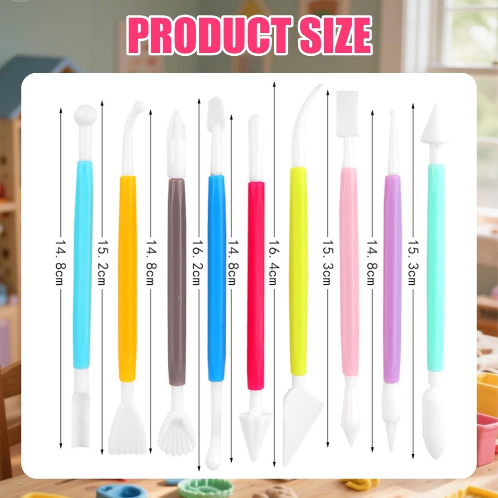 Basic Polymer Clay Tools, Clay Sculpting Tools Acrylic Roller Pin, Clear Rect...