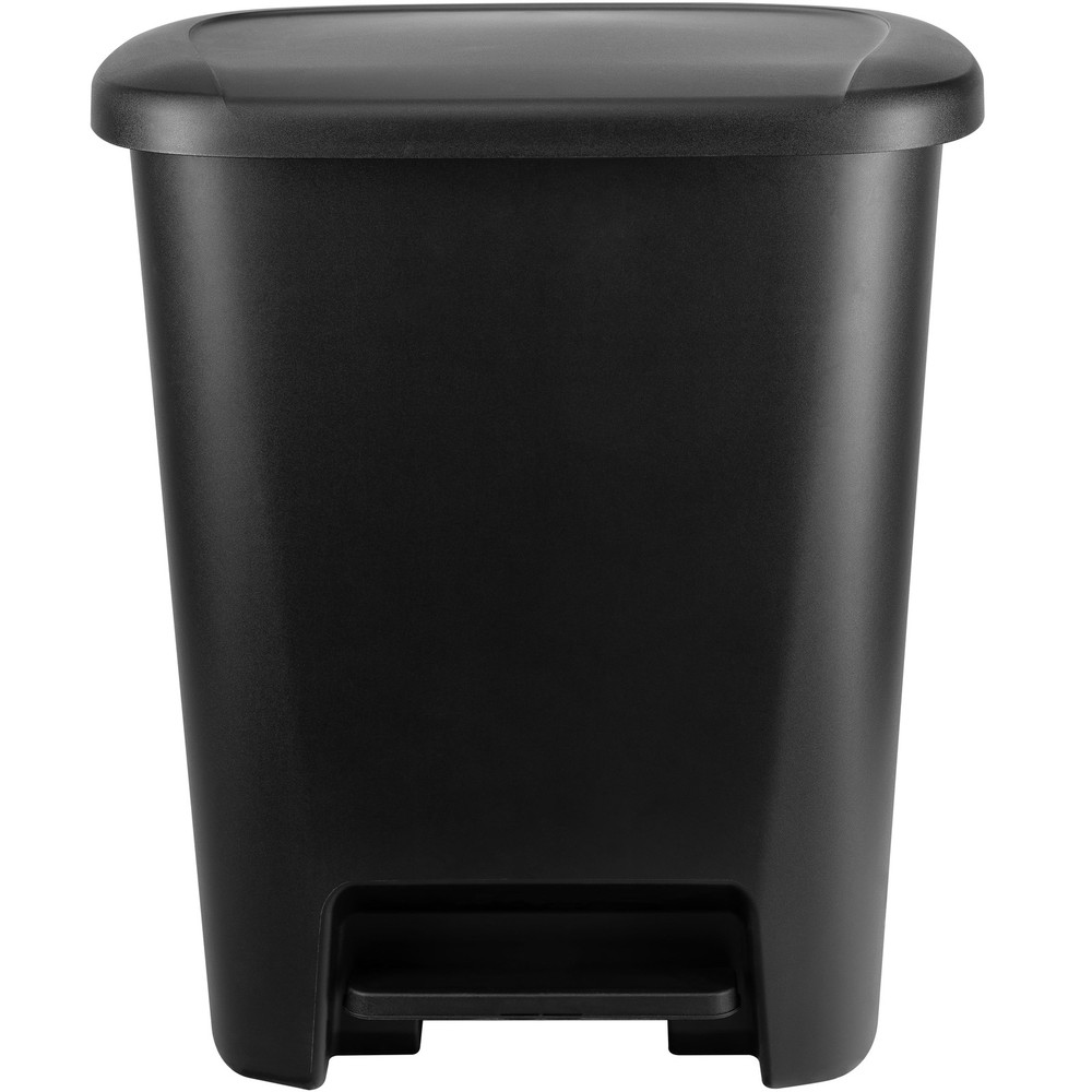 Kitchen Trash Can, 20.1 Gallon Plastic Step Garbage Bin with Foot Pedal Lid, Bla
