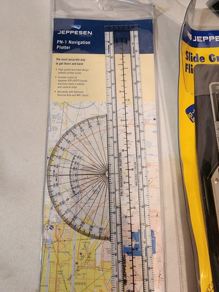 Jeppesen Flight Computer PN-1 Navigation Plotter Bag Lot