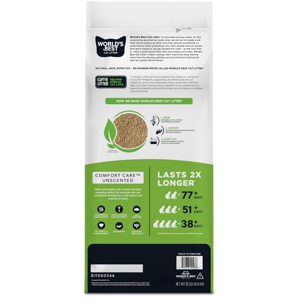 Quick Clumping Natural Cat Litter, 32 lbs