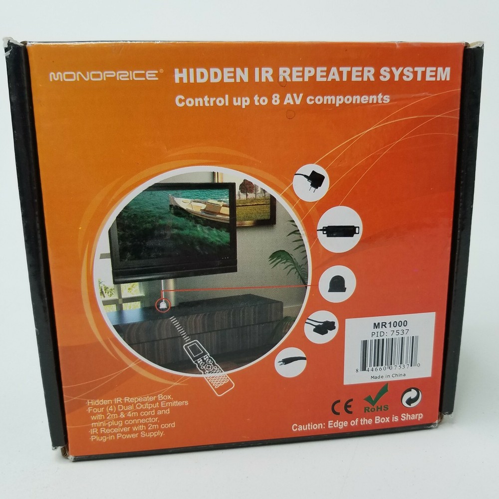 Monoprice 7537 Plug And Play Hidden IR Repeater System MR1000