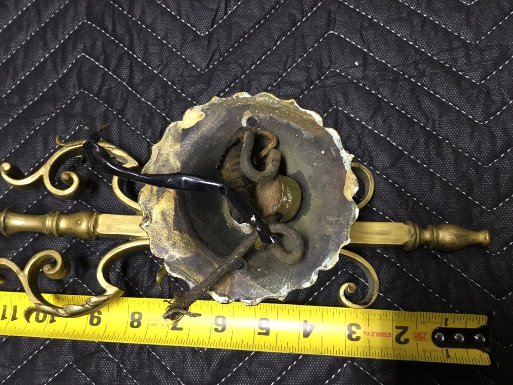 Antique Renaissance Ornate Gilded Solid Brass Wall Light Sconces