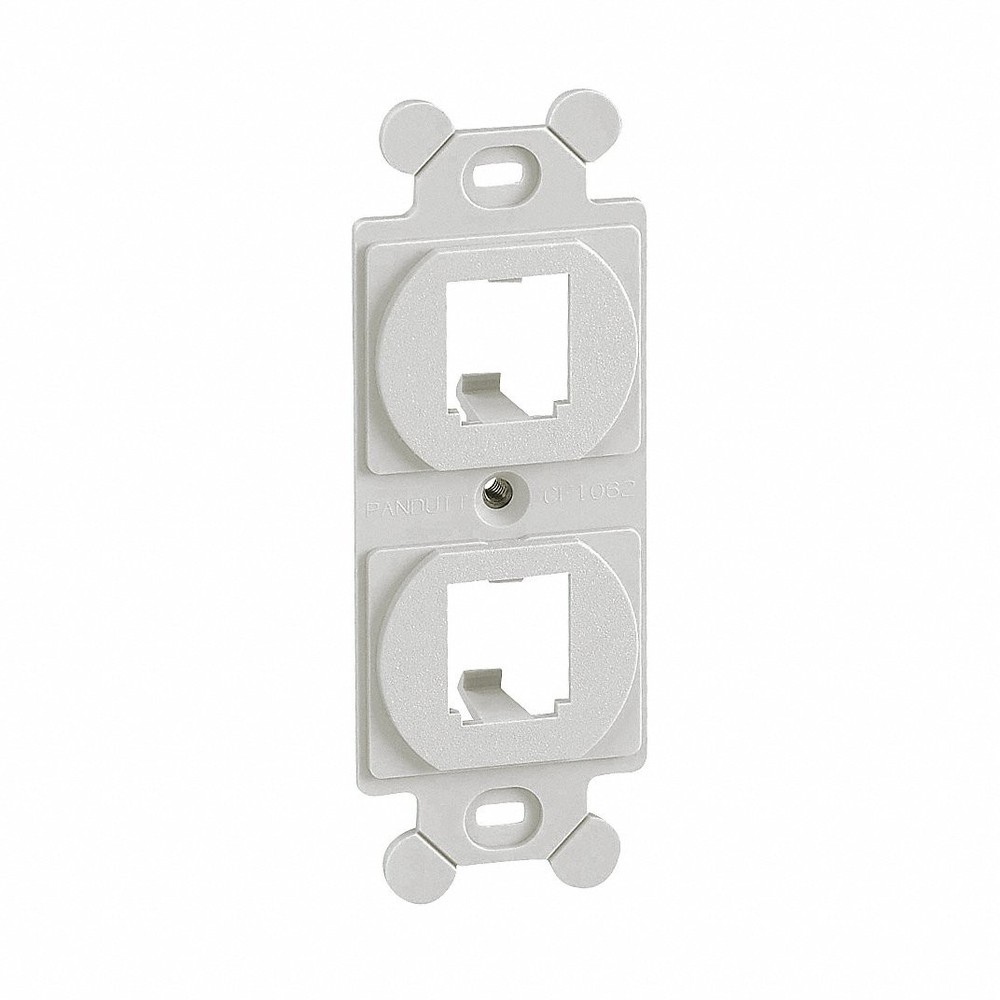 (1-PACK) PANDUIT 106 Module Frame Duplex/Mini Com, Off White, 2 Ports, CF1062IWY