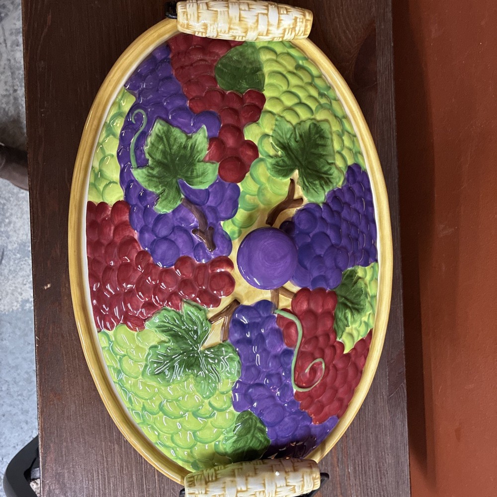 Temp-tations Presentable Ovenware By Tara Fruit Basket Pattern 4 Piece Set NWOB