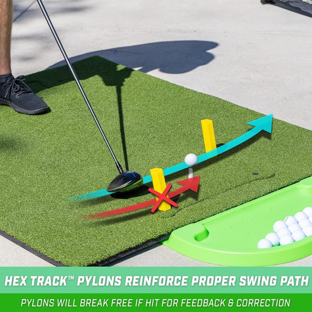 5'x4' Foldable Golf Mat with Interchangeable Turf Inserts for Effective Training