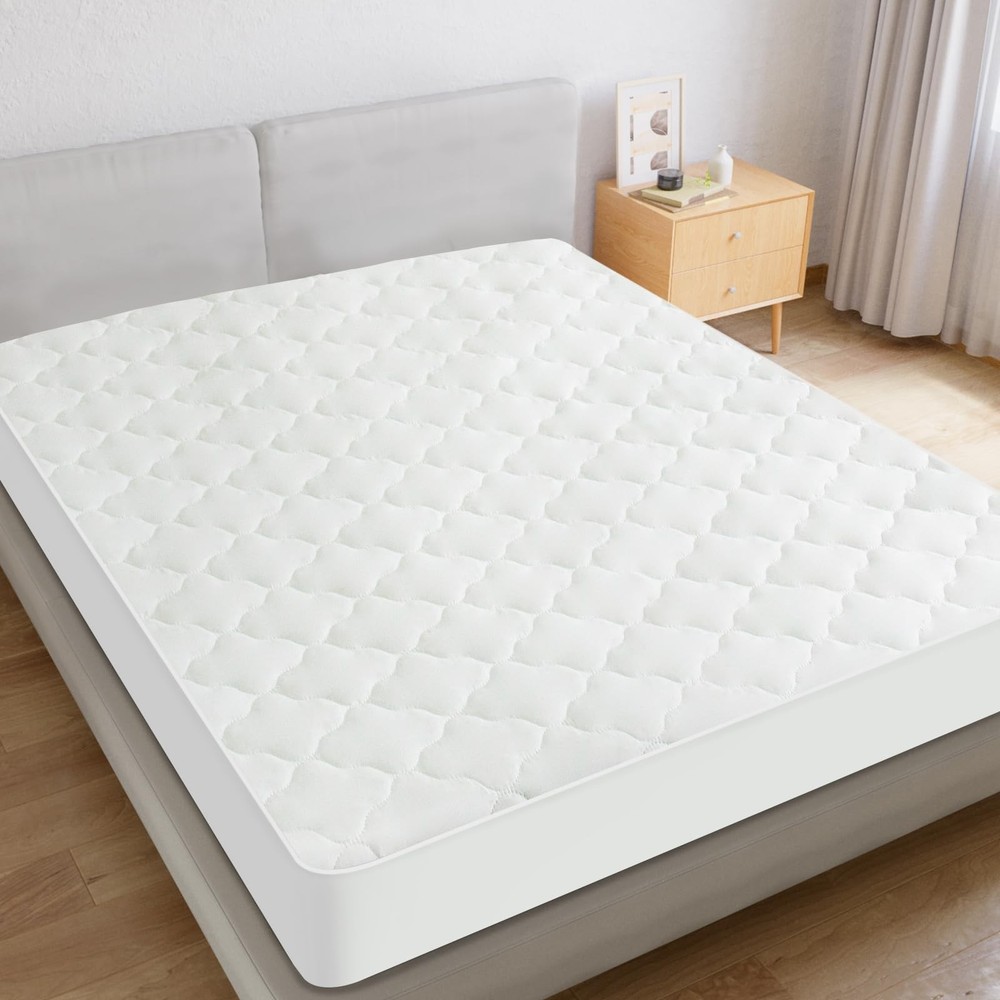 Full Size Mattress Protector Pad Waterproof Quilted, Breathable & Cooling Ful...