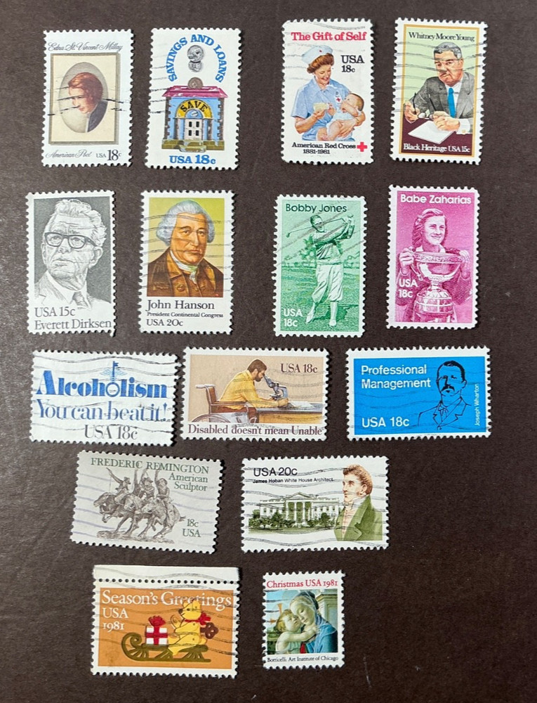 USA USED #1874 / 1941 *1981* Single issue Commemoratives 15 different