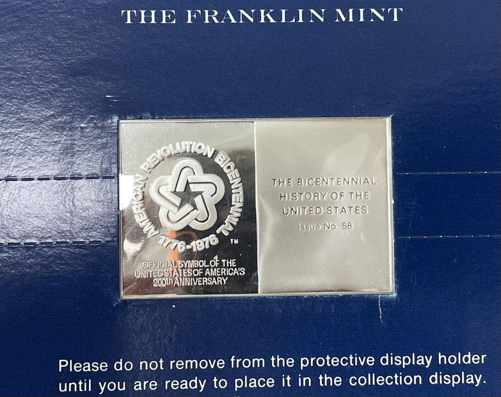 Franklin Mint Silver No. 58 Ignot 750 grain 925