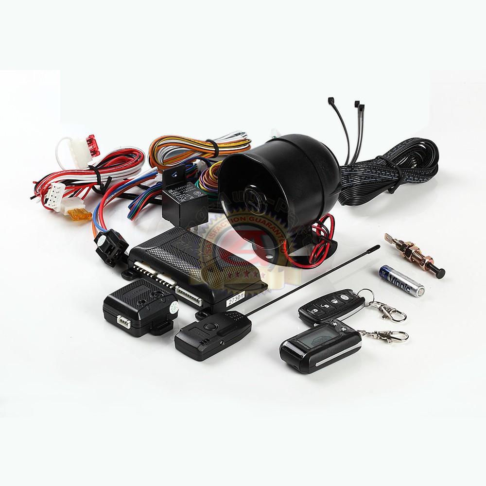 Two Way Micro Car Alarm & Keyless Entry with LCD Remote Control