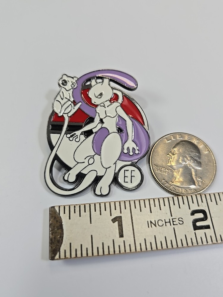 Mew & Mewtwo Evolution Pokemon Lapel Pin Large Size