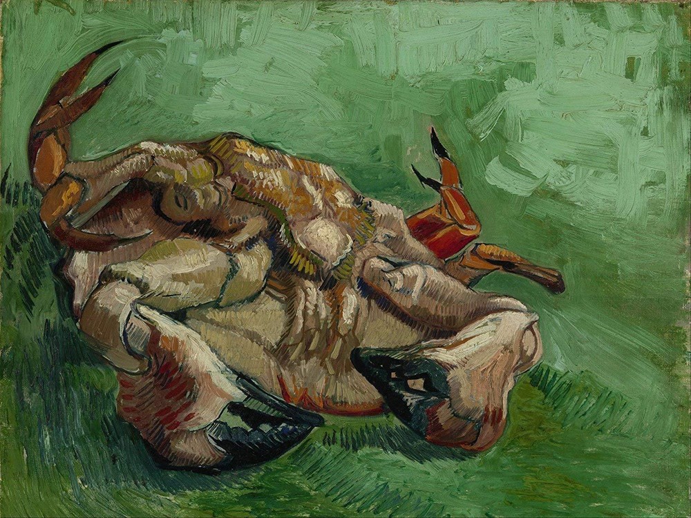 Still life crab on its back Van Gogh Tile Mural Kitchen Backsplash Ceramic 10x8