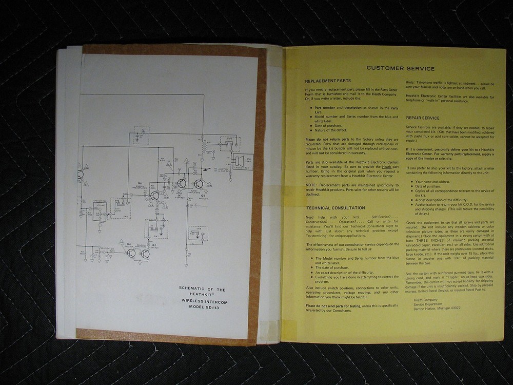 Genuine Heathkit Model GD-113 Wireless Intercom Manual