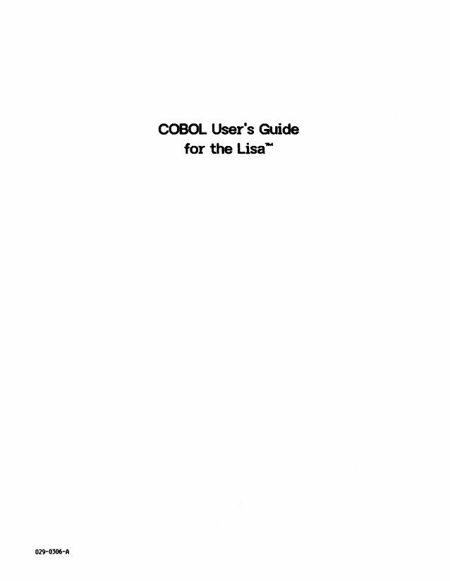 Apple Lisa COBOL User's Guide 1983 PDF Copy 4G USB Stick
