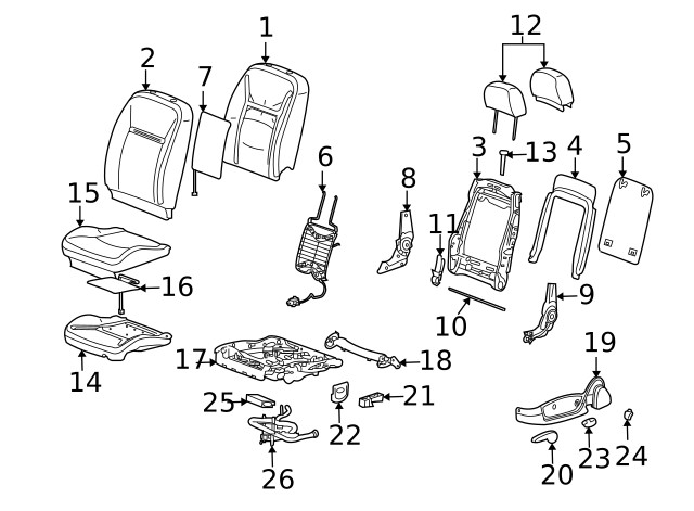 Genuine GM Headrest 19123952
