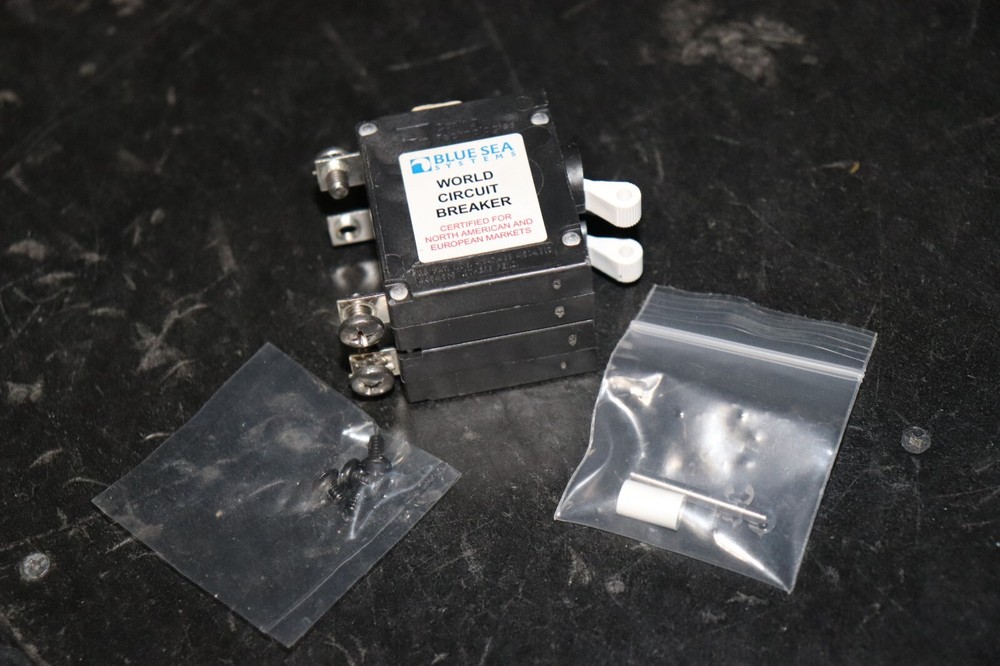 Blue Sea Systems Black Toggle Double Pole 50A Circuit Breaker