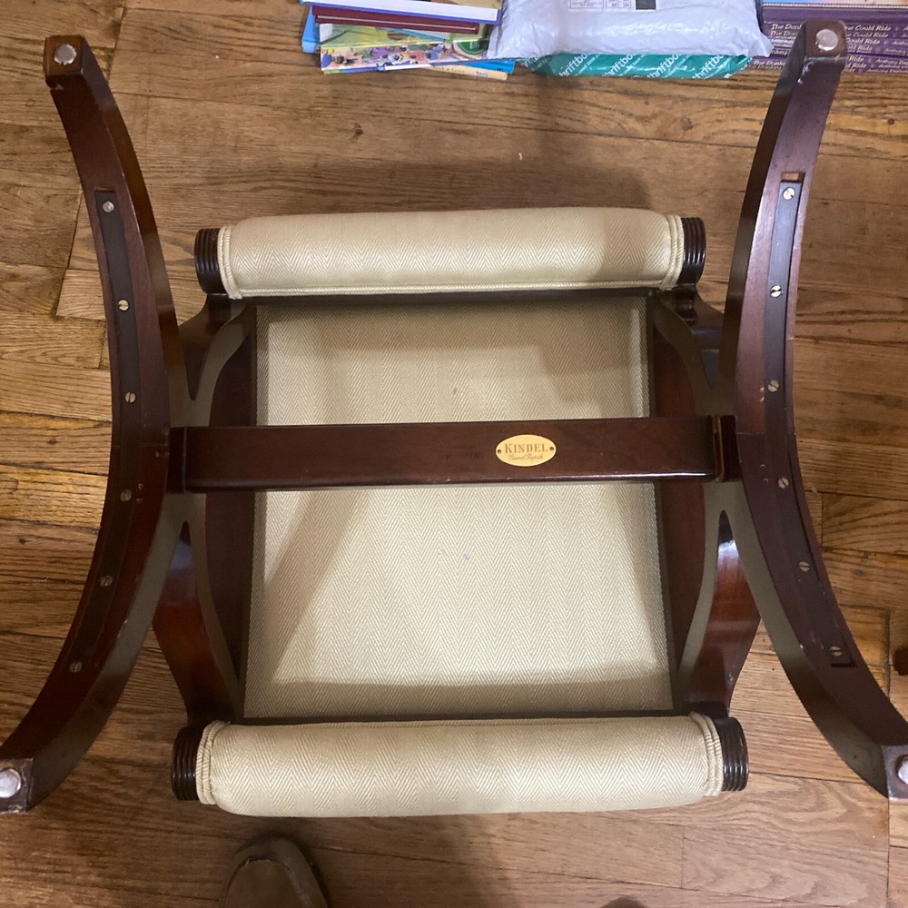 Nice Kindel Walnut 4 Legs Stool, Good Condition